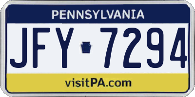 PA license plate JFY7294