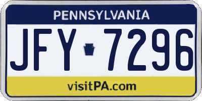 PA license plate JFY7296