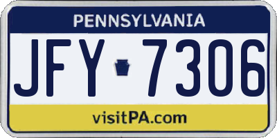 PA license plate JFY7306