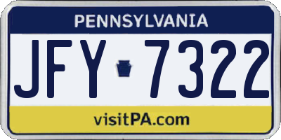 PA license plate JFY7322