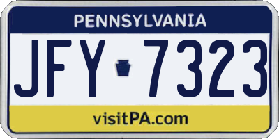 PA license plate JFY7323