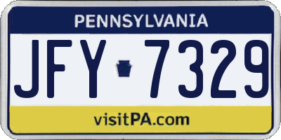 PA license plate JFY7329