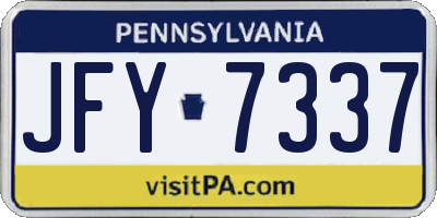 PA license plate JFY7337