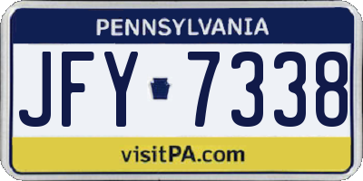 PA license plate JFY7338