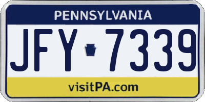 PA license plate JFY7339