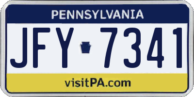 PA license plate JFY7341