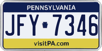 PA license plate JFY7346