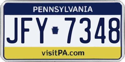 PA license plate JFY7348