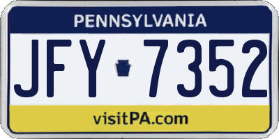 PA license plate JFY7352