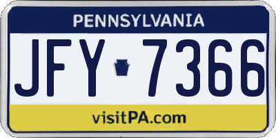 PA license plate JFY7366