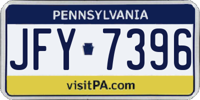 PA license plate JFY7396