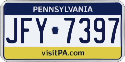 PA license plate JFY7397