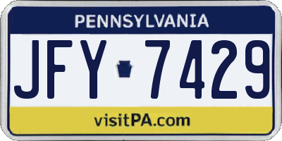 PA license plate JFY7429