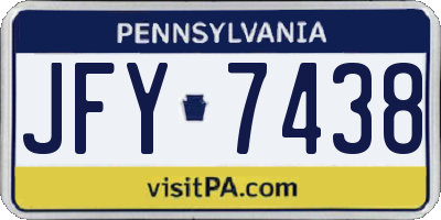 PA license plate JFY7438