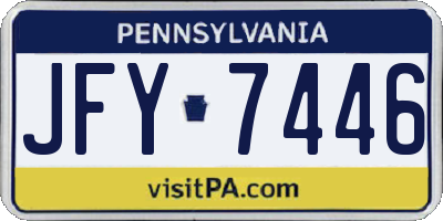 PA license plate JFY7446