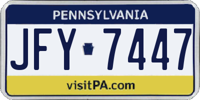 PA license plate JFY7447