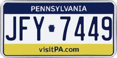 PA license plate JFY7449