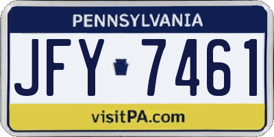 PA license plate JFY7461