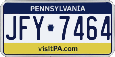 PA license plate JFY7464