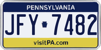 PA license plate JFY7482
