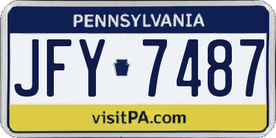 PA license plate JFY7487