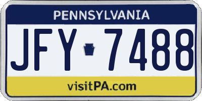 PA license plate JFY7488