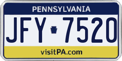 PA license plate JFY7520
