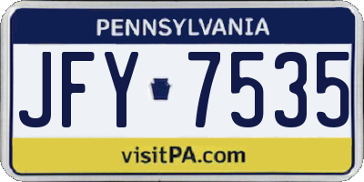 PA license plate JFY7535
