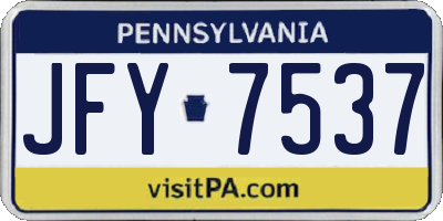 PA license plate JFY7537