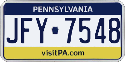 PA license plate JFY7548
