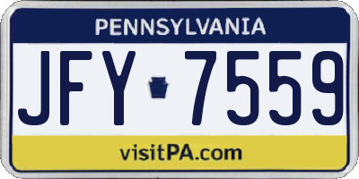 PA license plate JFY7559