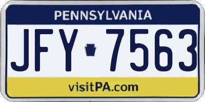 PA license plate JFY7563