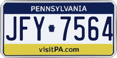PA license plate JFY7564