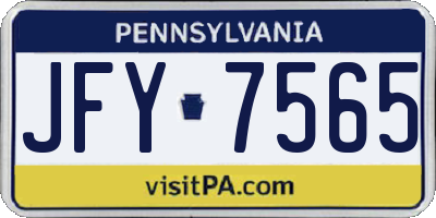 PA license plate JFY7565