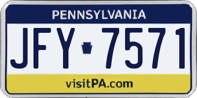 PA license plate JFY7571