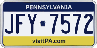 PA license plate JFY7572