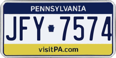 PA license plate JFY7574