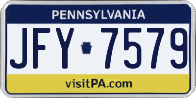 PA license plate JFY7579