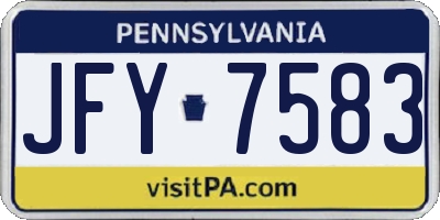 PA license plate JFY7583