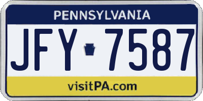 PA license plate JFY7587