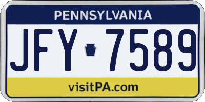 PA license plate JFY7589