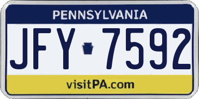PA license plate JFY7592