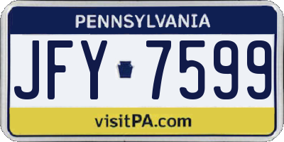 PA license plate JFY7599