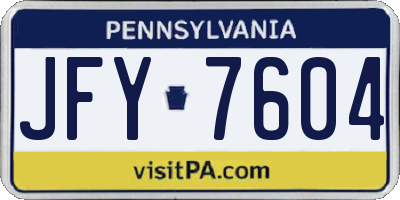 PA license plate JFY7604