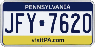 PA license plate JFY7620