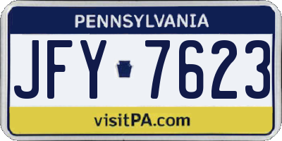 PA license plate JFY7623