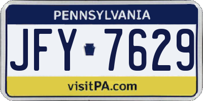 PA license plate JFY7629