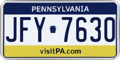 PA license plate JFY7630