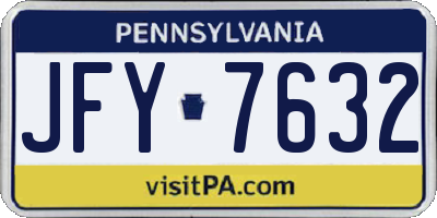 PA license plate JFY7632