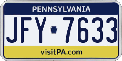 PA license plate JFY7633